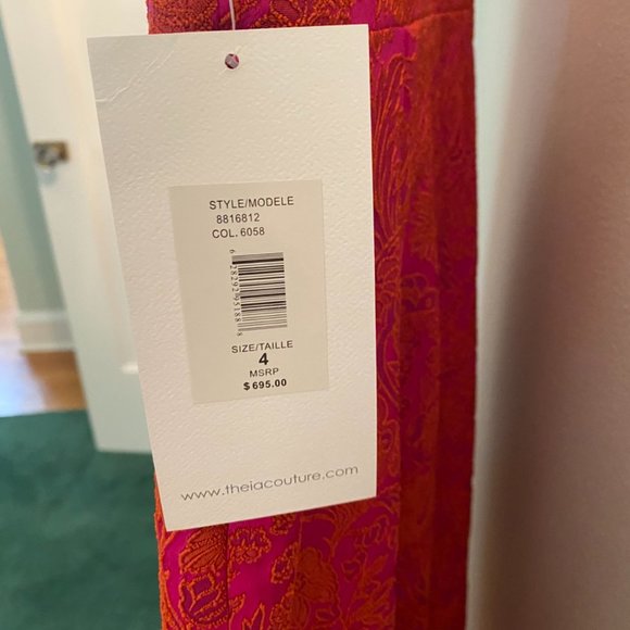 Theia couture off-the-shoulder fitted sheath, size 4 - Picture 3 of 6